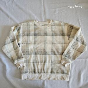 Thread and Supply Plaid Fleece Sweatshirt Size Small